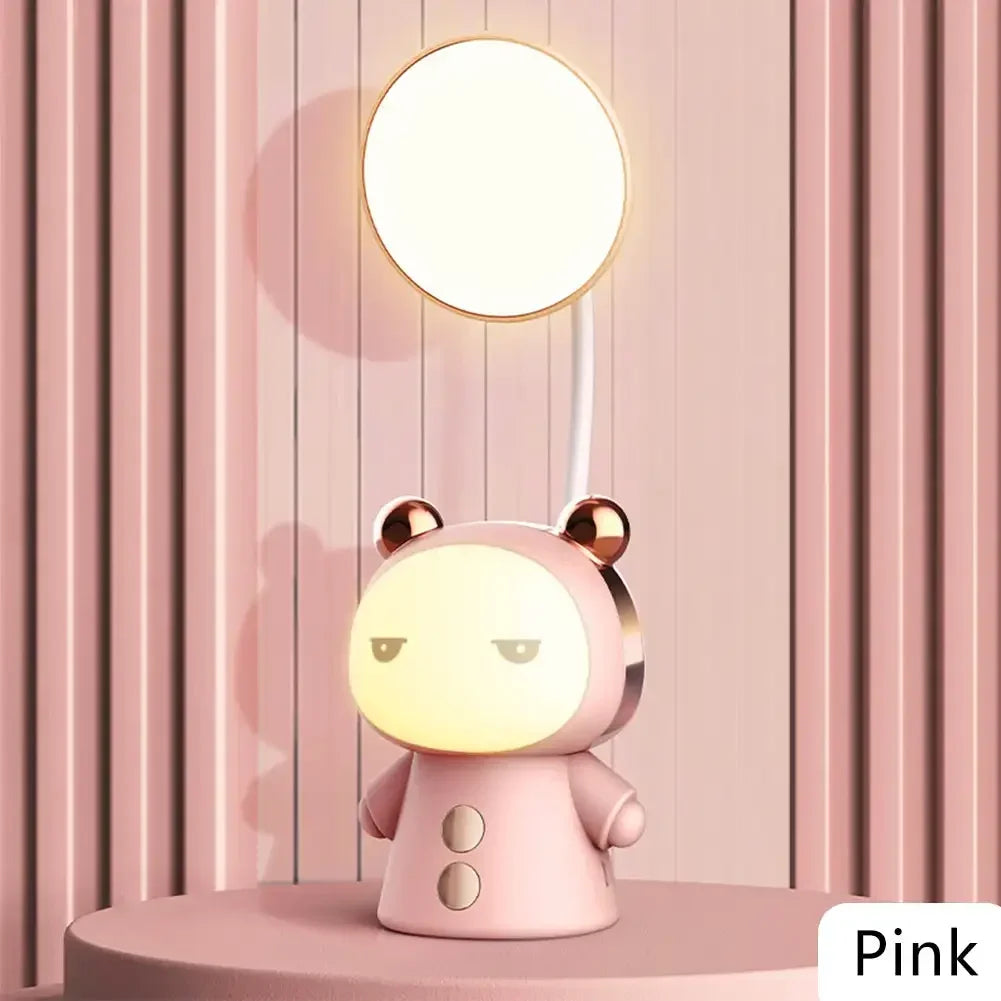 Cartoon Desk Lamp Eye Protection Energy-saving Reading Lamp USB Charging Sleeping Night Light LED Table Lamp for Kids Gift
