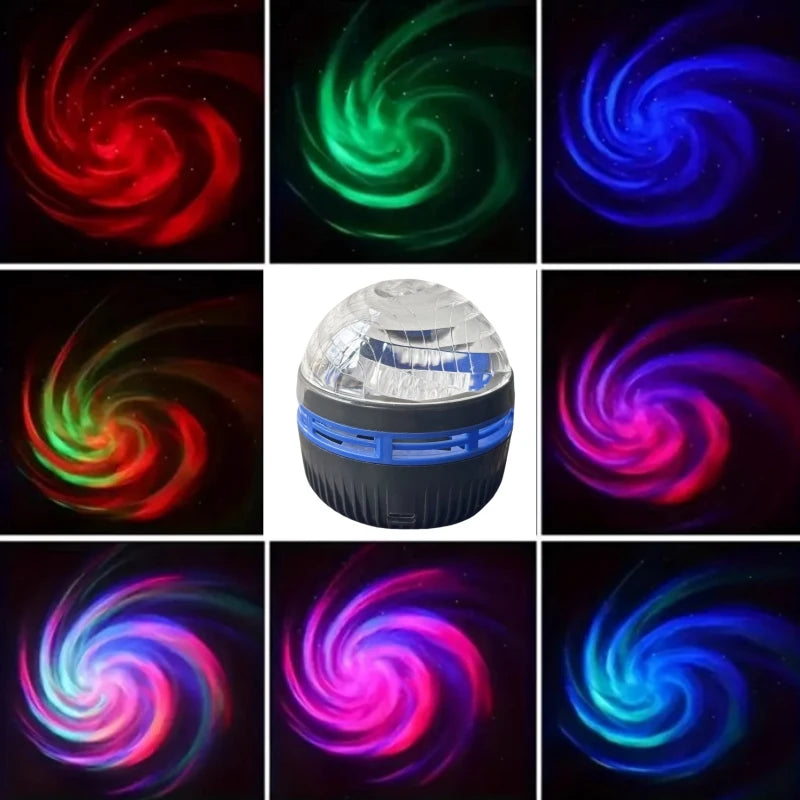 RGB Swirl Projection Remote Control Colorful Lamp LED Galaxy Projector Light Bedroom Night Light for Kids Living Room Party