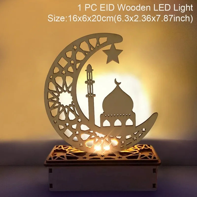 EID Mubarak Wooden Pendant Ramadan Decoration For Home Islamic Muslim Party Decor EID Gifts Abaya AL Adha Kareem