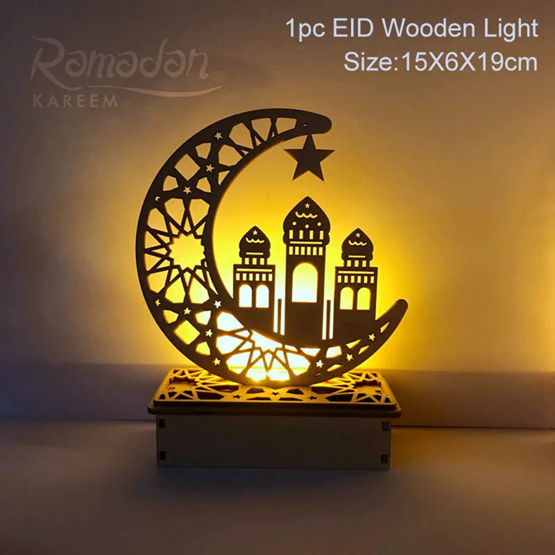 EID Mubarak Wooden Pendant Ramadan Decoration For Home Islamic Muslim Party Decor EID Gifts Abaya AL Adha Kareem