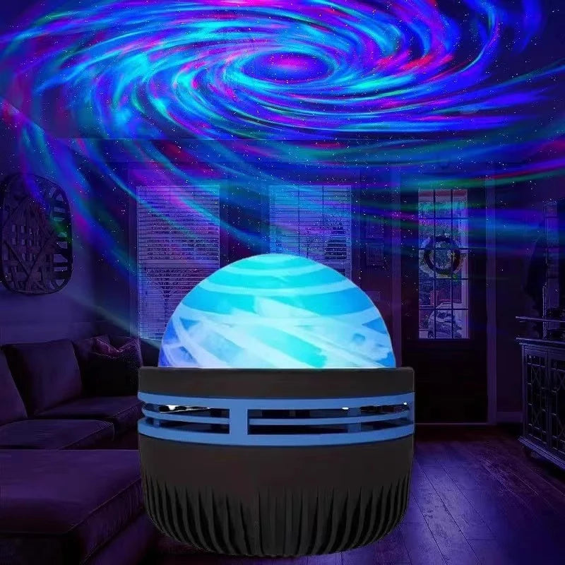 RGB Swirl Projection Remote Control Colorful Lamp LED Galaxy Projector Light Bedroom Night Light for Kids Living Room Party