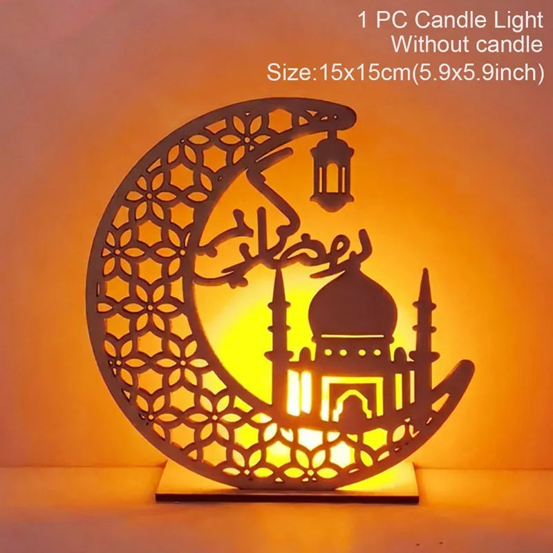 EID Mubarak Wooden Pendant Ramadan Decoration For Home Islamic Muslim Party Decor EID Gifts Abaya AL Adha Kareem