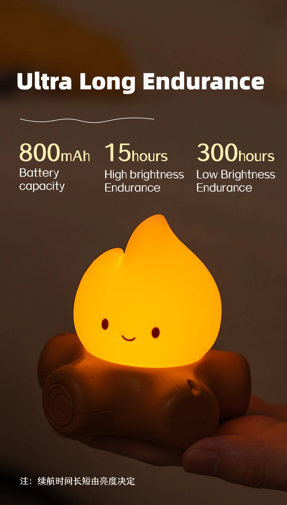 Veilleuse Feu de Camp LED avec Bruit Blanc – Lampe d’Ambiance pour Chambre d’Enfant