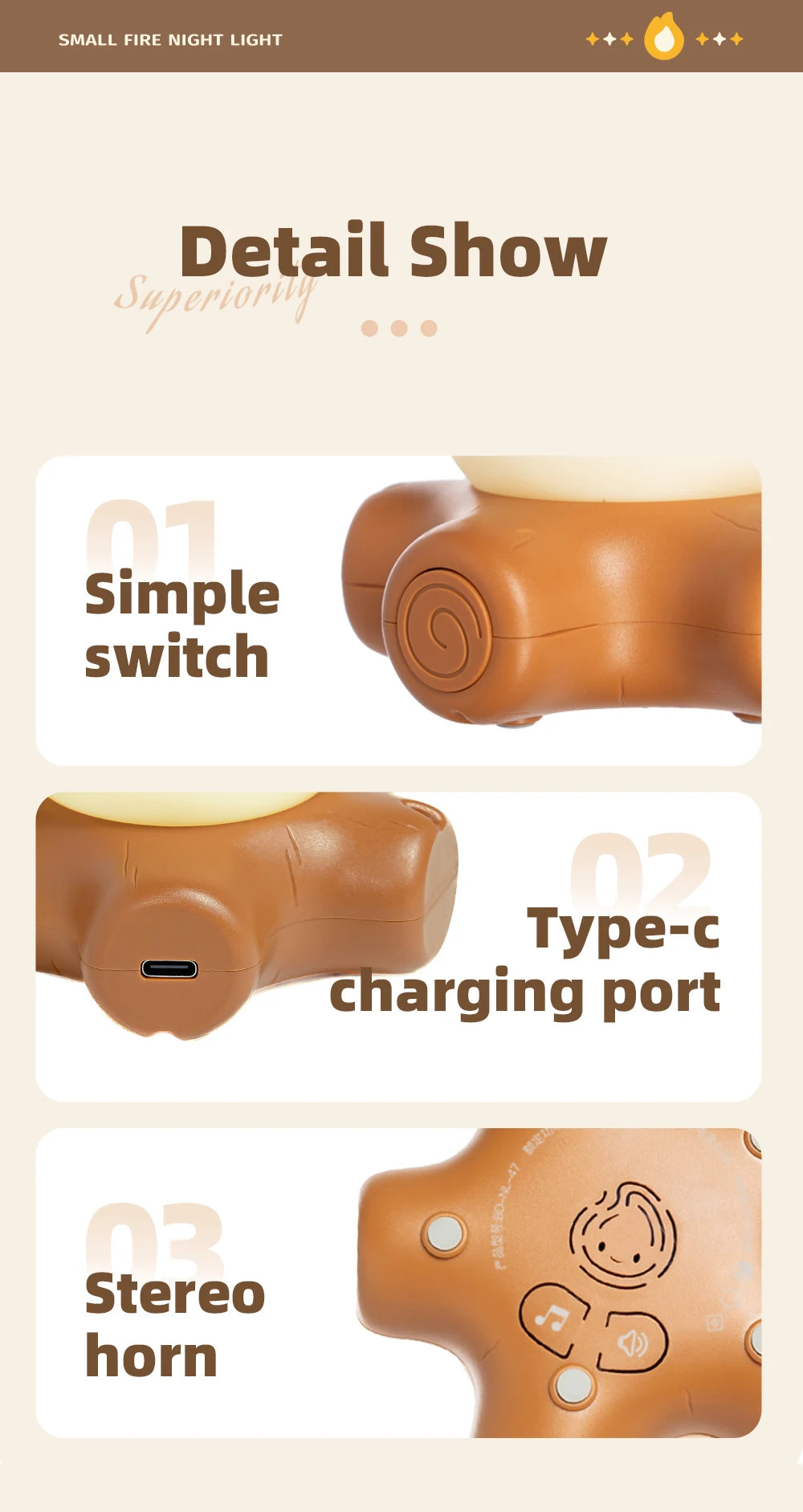 Veilleuse Feu de Camp LED avec Bruit Blanc – Lampe d’Ambiance pour Chambre d’Enfant