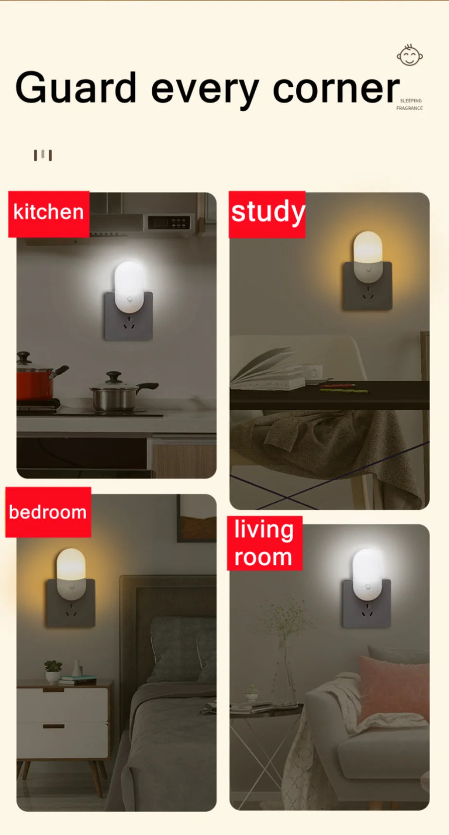 Veilleuse LED Enfant PaaMaa – Lampe de Nuit Mignonne avec Prise pour Chambre et Couloir