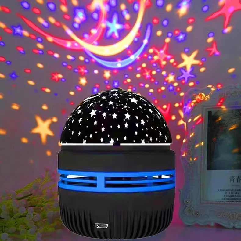 7 Modes RGB Night Lights LED Projector Light Starry Moon Projection Lamp 5V USB for Kids Present Christmas Gift Room Decorations