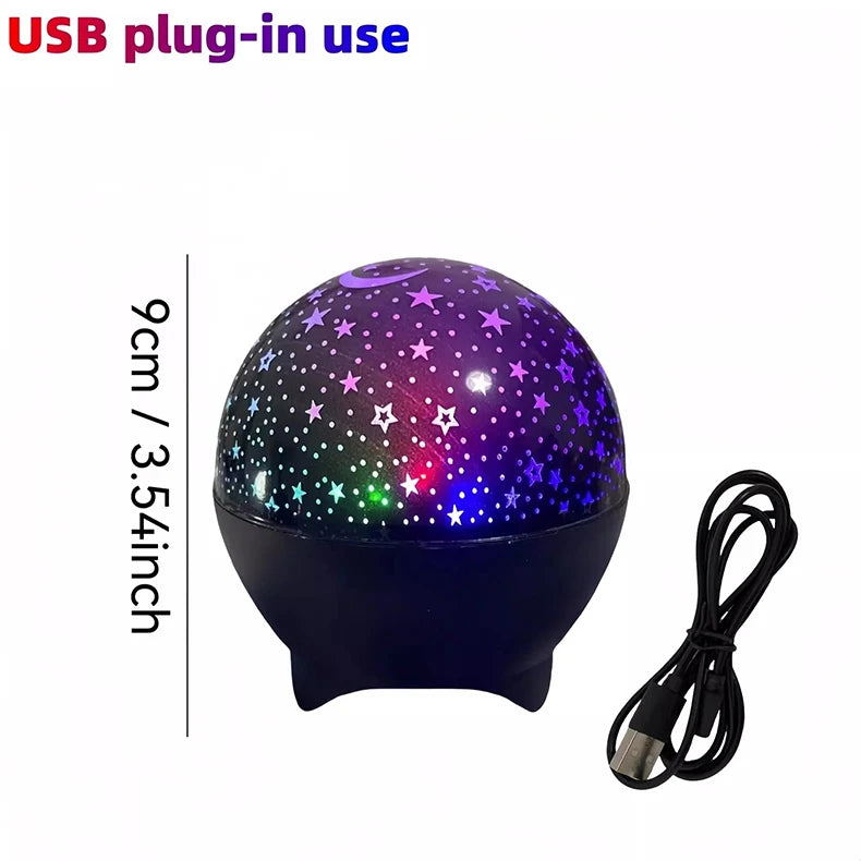 7 Modes RGB Night Lights LED Projector Light Starry Moon Projection Lamp 5V USB for Kids Present Christmas Gift Room Decorations