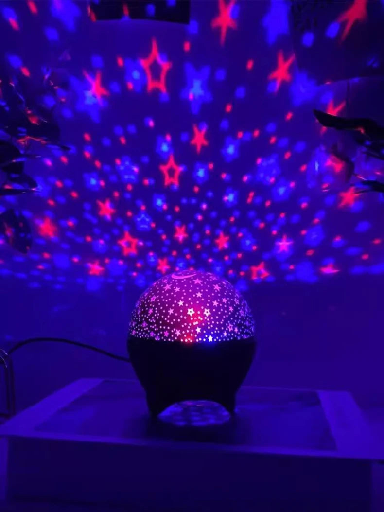 7 Modes RGB Night Lights LED Projector Light Starry Moon Projection Lamp 5V USB for Kids Present Christmas Gift Room Decorations