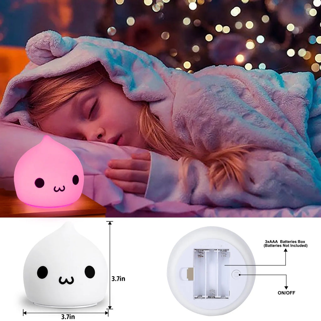 Veilleuse Enfant Goutte d’Eau – Lampe de Nuit 7 Couleurs Tactile pour Chambre