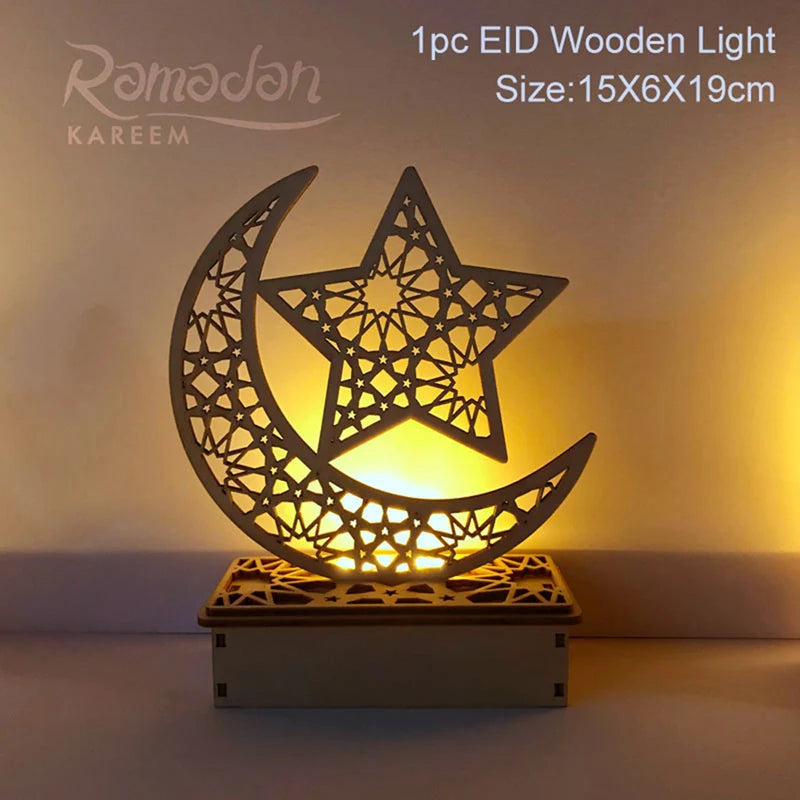 EID Mubarak Wooden Pendant Ramadan Decoration For Home Islamic Muslim Party Decor EID Gifts Abaya AL Adha Kareem