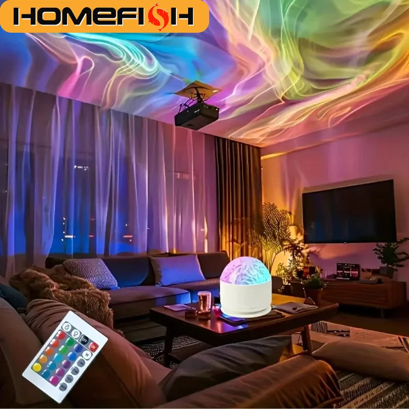HOMEFISH Aurora Glow Projector Light Bar Midnight Halo Party Atmosphere Night Light for Christmas Halloween Gift Decoration