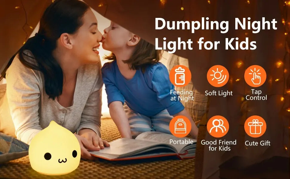 Veilleuse Enfant Goutte d’Eau – Lampe de Nuit 7 Couleurs Tactile pour Chambre