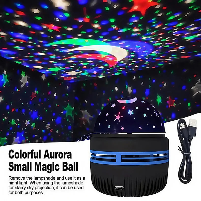7 Modes RGB Night Lights LED Projector Light Starry Moon Projection Lamp 5V USB for Kids Present Christmas Gift Room Decorations